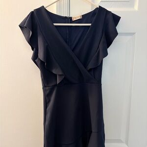 Altar'd State Black Ruffle Mini Dress